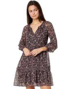 Faherty Silk Cotton Sage Wood Dress | Dresses